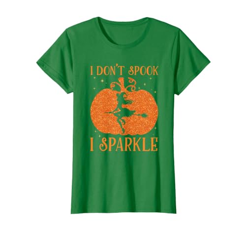 PDUS32 I Don't Spook I Sparkle Funny Halloween I Don't Spook I Sparkle Funny Halloween Girl Witch Pumpkin T-Shirt - size