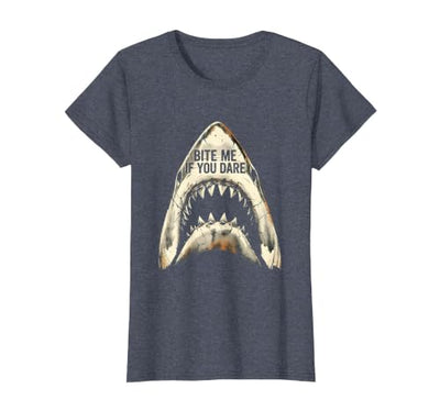 Bite Me If You Dare Bold Shark Women Design T-Shirt