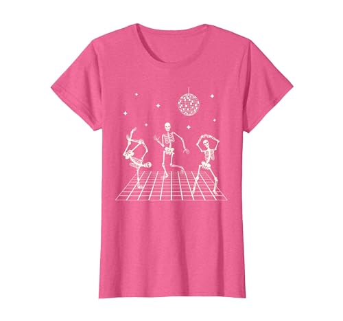 Sollomio Skeletons Dancing at The Club with a Disco Ball Halloween T-Shirt - size chart