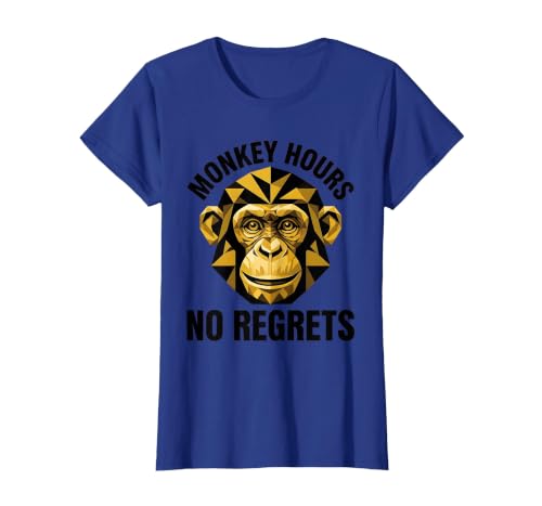 Mademark Monkey Hours No Regrets Funny Primate Design T-Shirt - Women - size chart