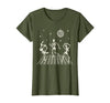 Sollomio Skeletons Dancing at The Club with a Disco Ball Halloween T-Shirt - size chart