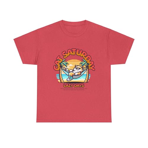 GENERIC cat Unisex Heavy Cotton Tee Heather Red - size chart