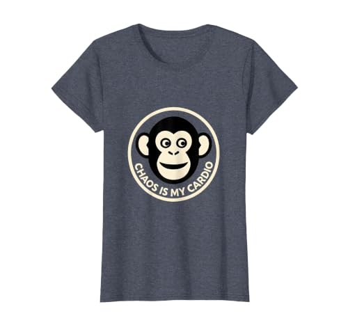Mademark Chaos Is My Cardio Funny Monkey Design T-Shirt - Women - size chart