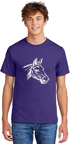 Comical Shirt Horse Graphic Top for Equestrian and Animal Lovers Cotton Tee Adult Youth Tall Men Women - size chart