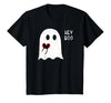 Halloween Ghosts & Stuff Clothing Hey Boo Ghost Heart Hand Sign Cute Halloween Spooky Season T-Shirt - size chart