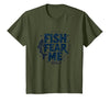 Mademark Fish Fear Me Funny Fishing for Men Angler Humor Quote T-Shirt - size chart