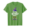Funny Quote Horror Costume Party Family Friends I'm The Retired Witch Spooky Scary Halloween Retiree Women T-Shirt - size