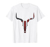 Cow skull USA Flag Bull Skull American Flag Cow Skull Western Graphic Wild West T-Shirt - size chart