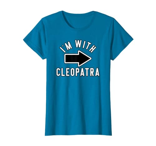 Lazy Last Minute Cleopatra Halloween Costumes Couples Halloween Costume Shirts I'm with Cleopatra T-Shirt - size chart