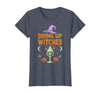 Funny Halloween Tees for Men Women Kids. Drink Up Witches Purple Hat Funny Halloween Men Women T-Shirt - size chart