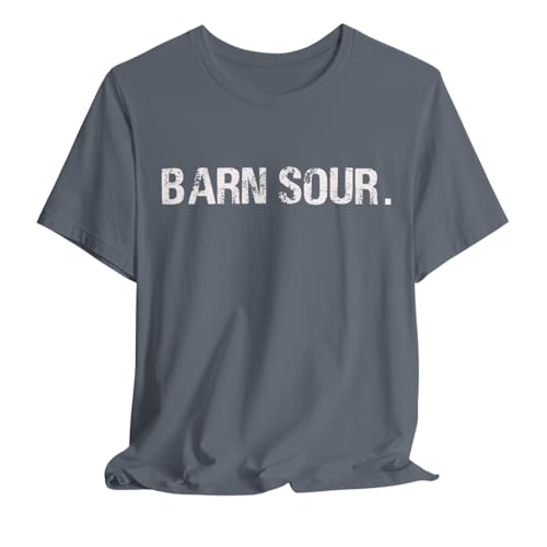 BARN SOUR Brand Horse Broke People Green Unisex Tee for Equestrians Horse Lovers Premium Cotton Made in USA - size chart