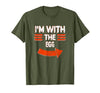 Halloween Mega Warehouse Vintage I'm with the Egg Lazy Halloween Costume T-Shirt - size chart