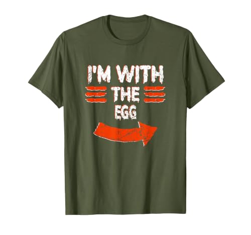 Halloween Mega Warehouse Vintage I'm with the Egg Lazy Halloween Costume T-Shirt - size chart