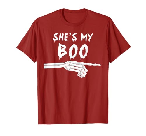 Miftees Matching Halloween Tees She's My Boo Matching Halloween Costume She's My Boo T-Shirt - size chart