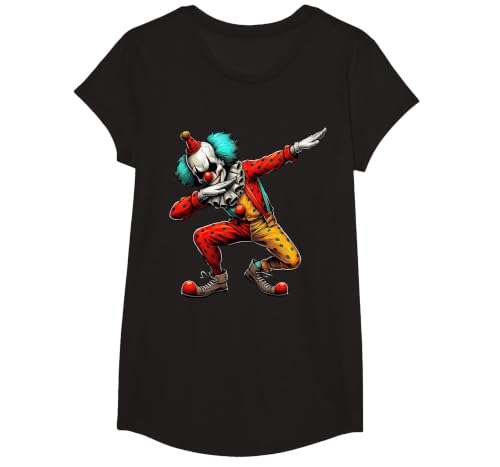 Creepy Halloween Dabbing Dab Dance Dabbing Creepy Clown Scary Halloween Dab Dance T-Shirt - size chart