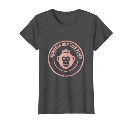 Mademark Monkeys Run This Place Funny Primate Design T-Shirt - Women - size chart
