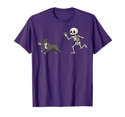 Pitbull Halloween Costume Funny Pitbull Skeleton Hand Halloween T-Shirt - size chart