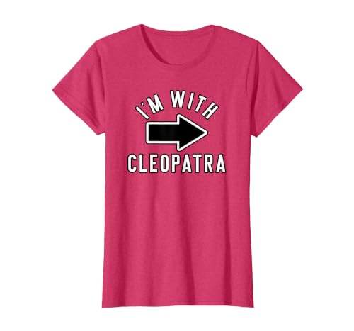 Lazy Last Minute Cleopatra Halloween Costumes Couples Halloween Costume Shirts I'm with Cleopatra T-Shirt - size chart