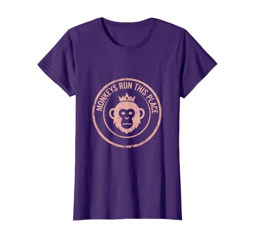 Mademark Monkeys Run This Place Funny Primate Design T-Shirt - Women - size chart