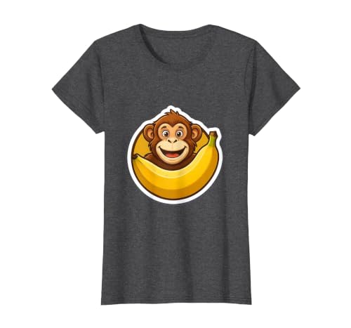 Mademark Monkey Eating Oversized Banana Slice Graphic T-Shirt - Women - size chart