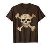 Halloween Designs. Pirate Flag Skull and Crossbones Skeleton Graphic Halloween T-Shirt - size chart
