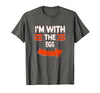 Halloween Mega Warehouse Vintage I'm with the Egg Lazy Halloween Costume T-Shirt - size chart