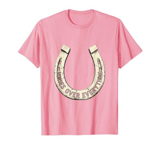 Mademark Horses Over Everything Equestrian Design T-Shirt - Men - size chart