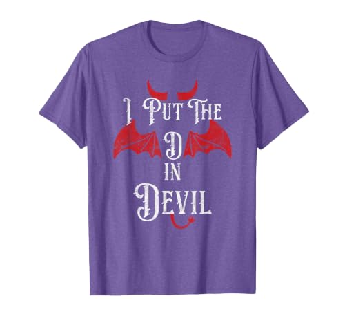 I Put the D in Devil Tees I Put the D in Devil Funny Halloween Matching Couple T-Shirt - size chart
