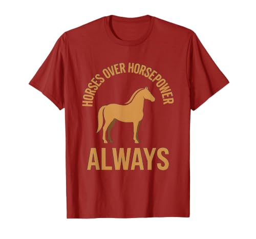 Mademark Horses Over Horsepower Always Equestrian Design T-Shirt - Men - size chart