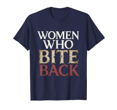 Women Who Bite Back Bold Shark Graphic Design T-Shirt