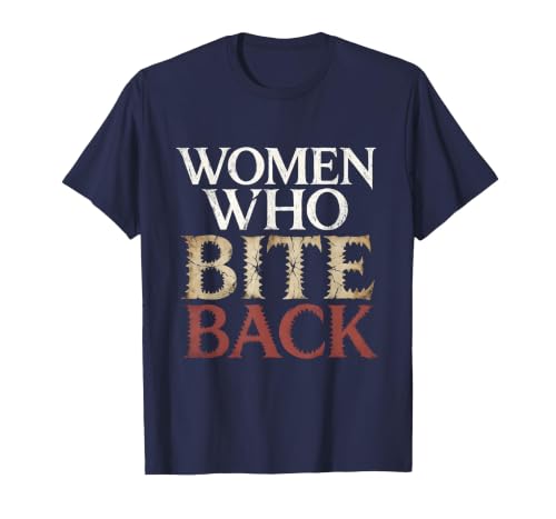Mademark Women Who Bite Back Bold Shark Graphic Design T-Shirt - size chart