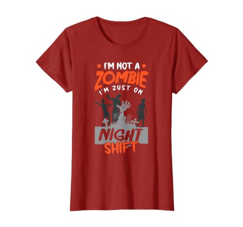 The Shift Worker - Night Shift Worker Design Night Shift Worker Halloween Funny Pun T-Shirt - size chart