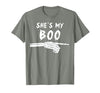 Miftees Matching Halloween Tees She's My Boo Matching Halloween Costume She's My Boo T-Shirt - size chart