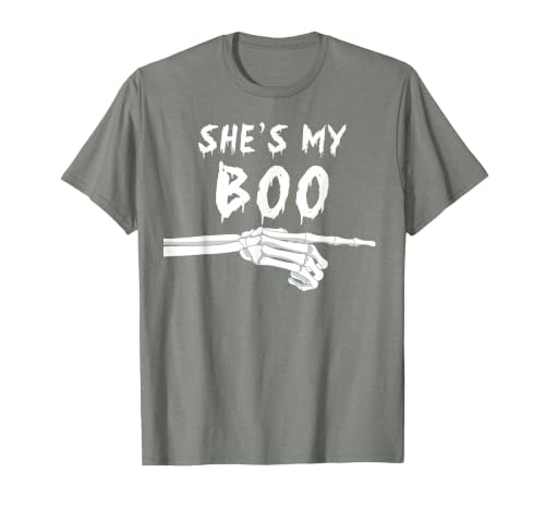 Miftees Matching Halloween Tees She's My Boo Matching Halloween Costume She's My Boo T-Shirt - size chart