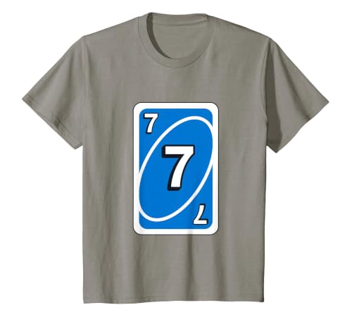 UNO Halloween Blue 7" Card T-Shirt - size chart