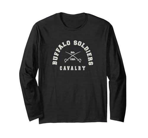 Gene Brown Designs Buffalo Soldiers Collegiate White Combo Long Sleeve T-Shirt - size chart