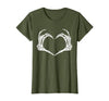 Halloween Tees for Women Men Kids Skeleton Hands Heart Halloween Rock Costume Men Women Kids T-Shirt - size chart