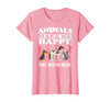 Animals Make Me Happy You Not So Much Dog Cat Horse Funny T-Shirt - size chart