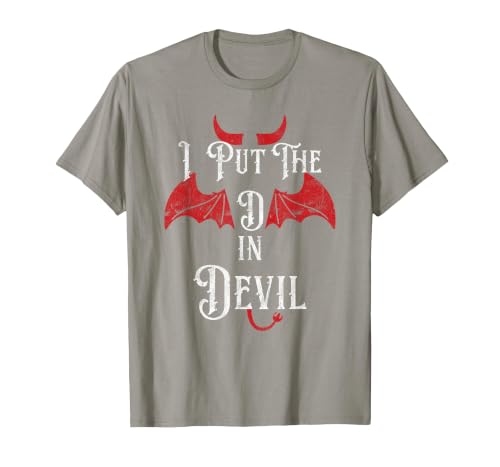 I Put the D in Devil Tees I Put the D in Devil Funny Halloween Matching Couple T-Shirt - size chart