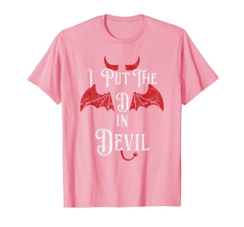 I Put the D in Devil Tees I Put the D in Devil Funny Halloween Matching Couple T-Shirt - size chart