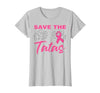 Amb Breast Cancer Awareness Month Warrior Survivor Save The Tatas Breast Cancer Pink Ribbon Skeleton Halloween T-Shirt -