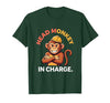 Mademark Head Monkey In Charge Circus Boss Design T-Shirt - Men - size chart