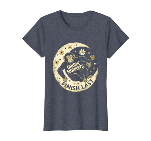 Mademark Drunk Monkeys Finish Last Sober Men Design T-Shirt - Women - size chart