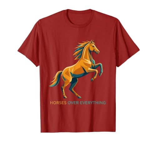 Mademark Horses Over Everything Equestrian Design T-Shirt - Men - size chart