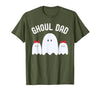 Ghoul Dad, Halloween Daddy Ghost Father of Two Ghost Girls T-Shirt - size chart