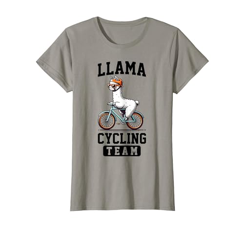 Bicycle Riding Animals Co. Llama Cycling Team Riding Bicycle T-Shirt - size chart