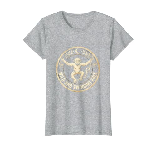 Mademark Wild and Swinging Free Monkey Graphic Design T-Shirt - Women - size chart