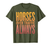 Mademark Horses Over Traffic Always Equestrian Design T-Shirt - Men - size chart