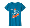 Funny Boys Kids Skeleton Skater Art Skateboarding Skeleton Riding Skateboard Halloween Skater T-Shirt - size chart