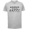 Dressdown Horses Makes Me Happy - Mens Premium Cotton T-Shirt - size chart